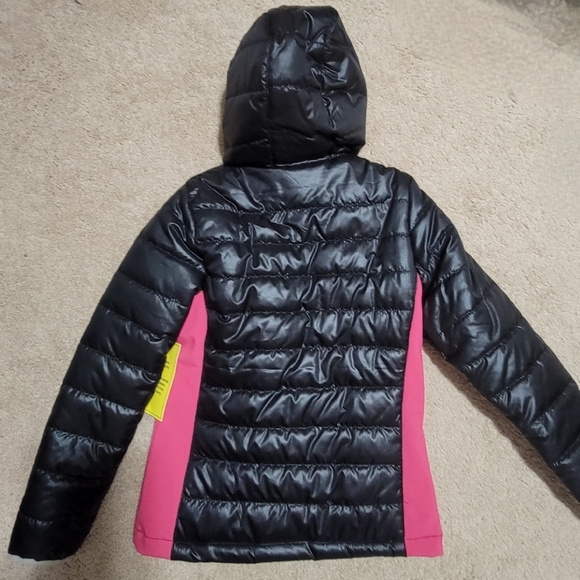 NWT Pink and black girls puffer jacket - Picture 7 of 7